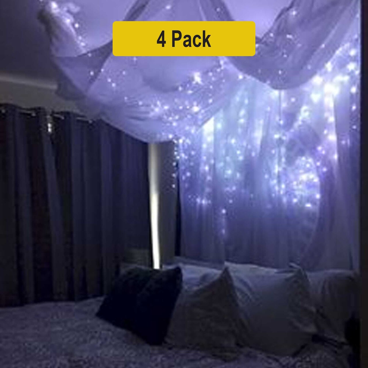 Plug-In USB Fairy Lights — 100 LED White, 34ft Silver Copper Wire, Flexible